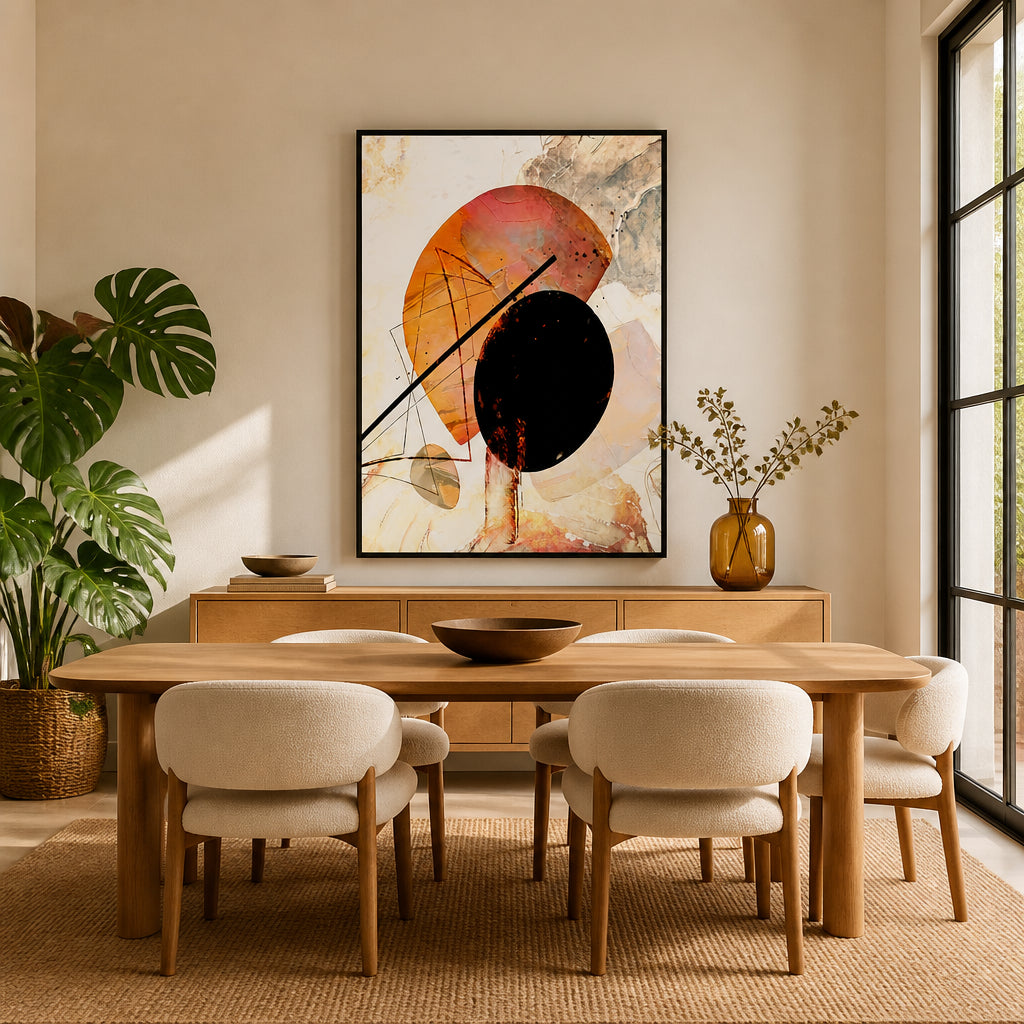 Room mockup featuring Modern Abstract Forms Art Print