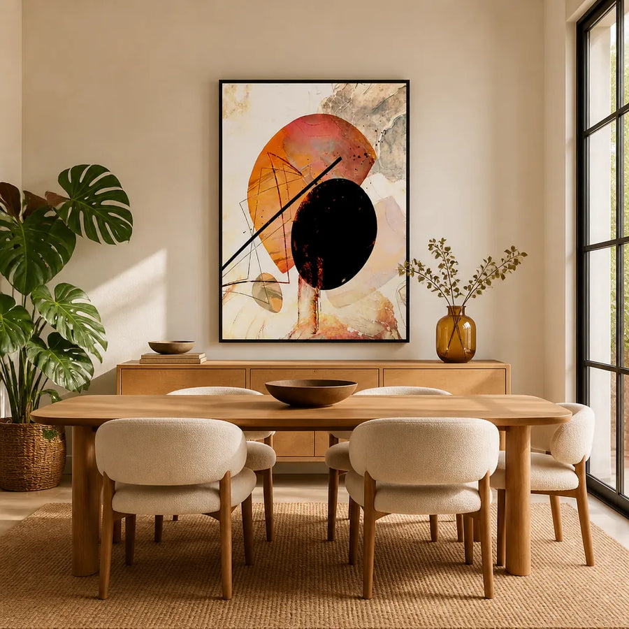 Modern Abstract Forms Art Print in a room setting