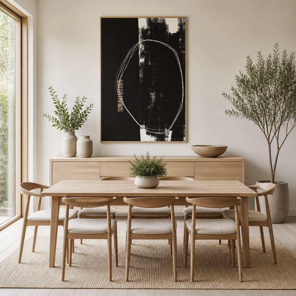 Room mockup featuring Abstract Black And White Artwork Art Print