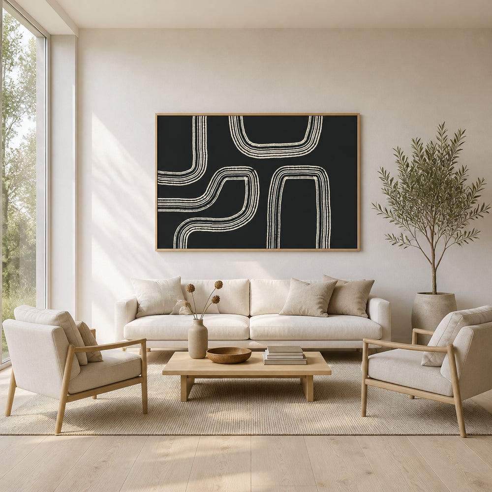 Room mockup featuring Curved Pathways Art Print