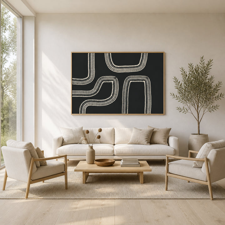 Room mockup featuring Curved Pathways Art Print