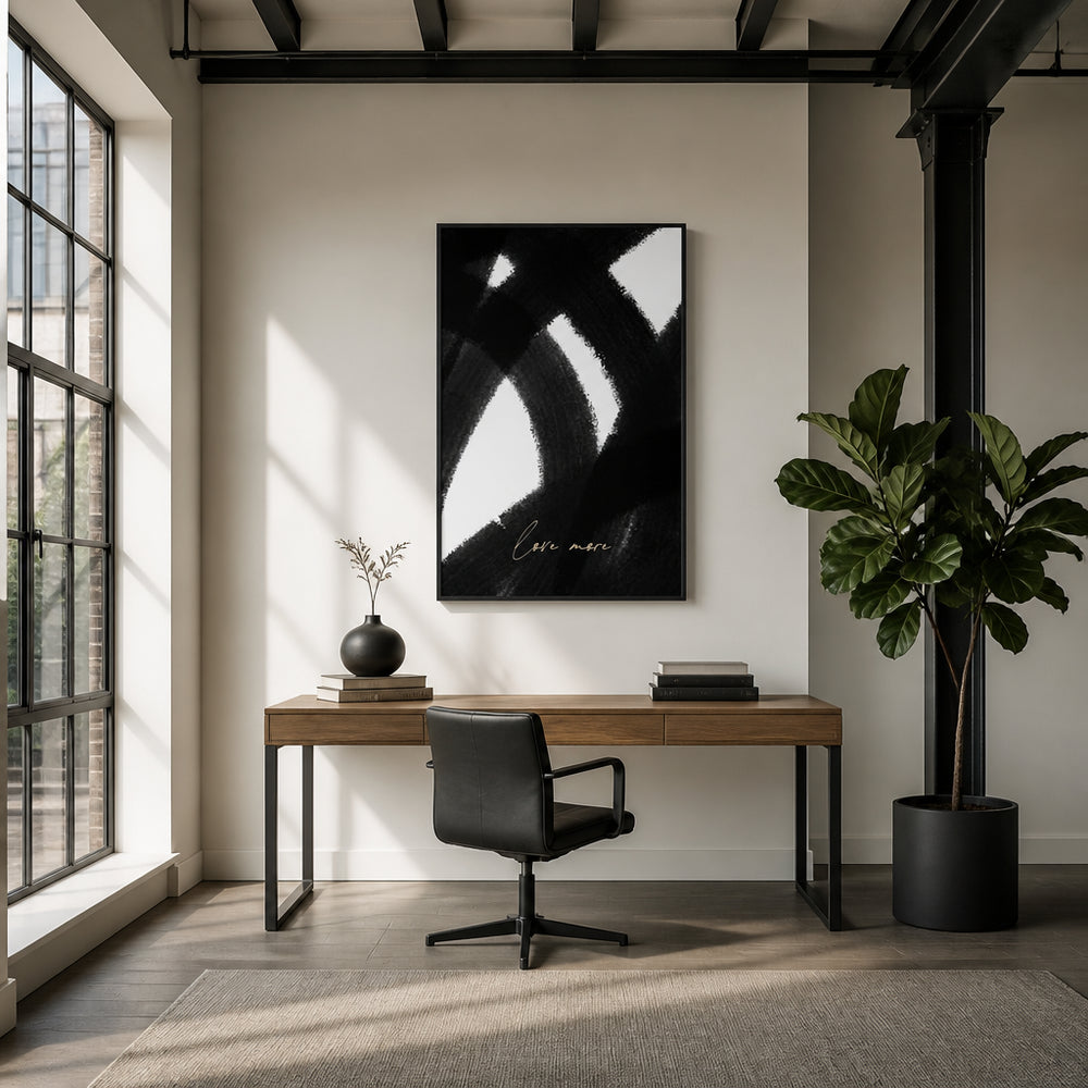 Room mockup featuring Love's Abstract Path Art Print