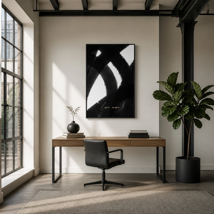 Room mockup featuring Love's Abstract Path Art Print