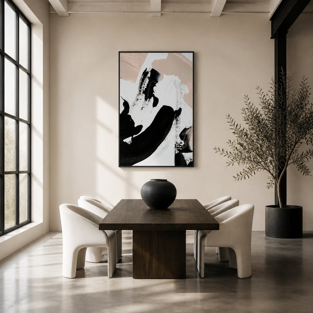Room mockup featuring Monochrome Dance Art Print