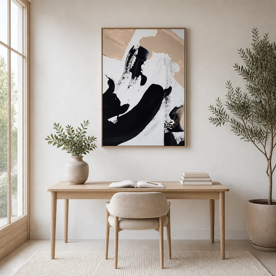 Monochrome Dance Art Print in a room setting