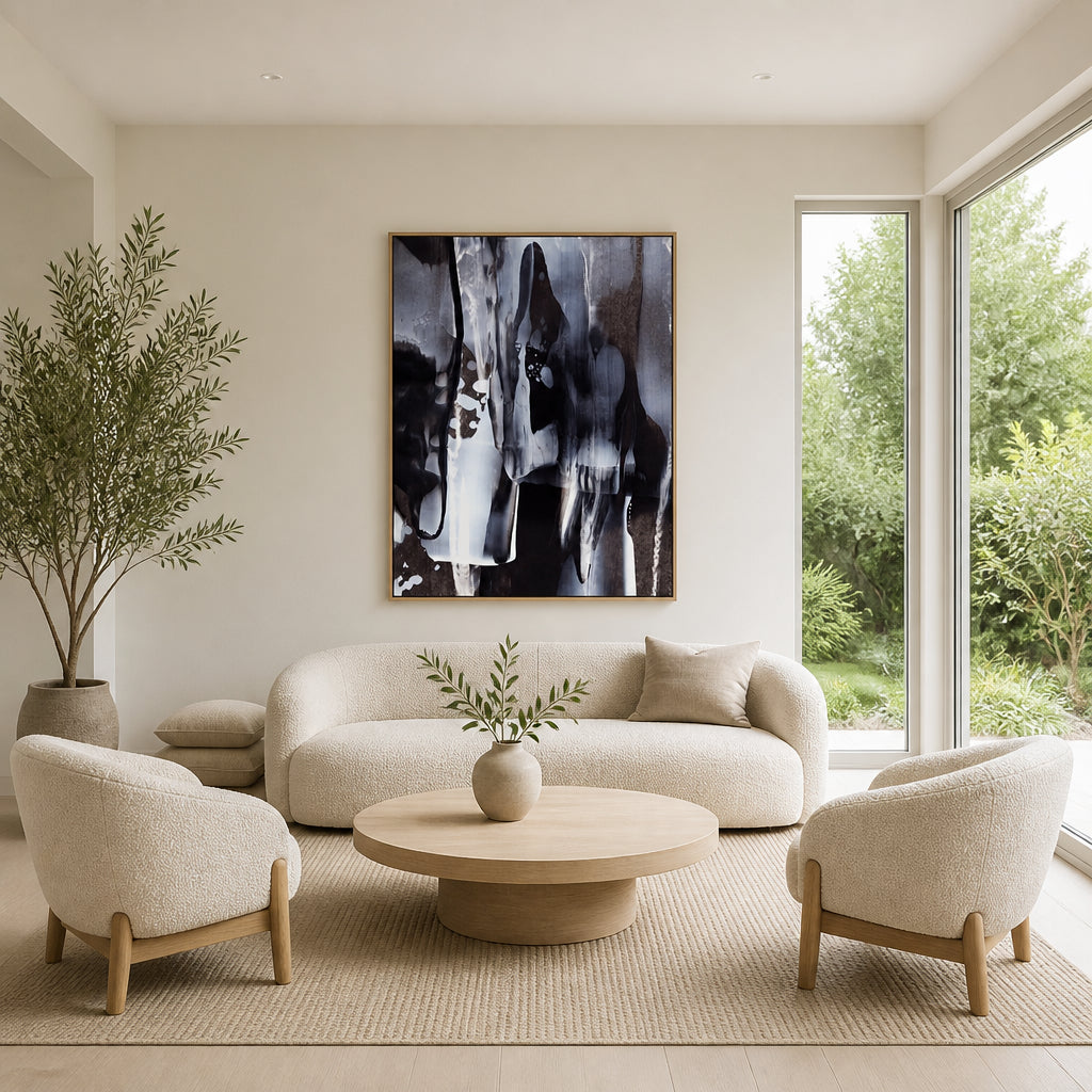 Room mockup featuring Monochrome Meltdown Art Print