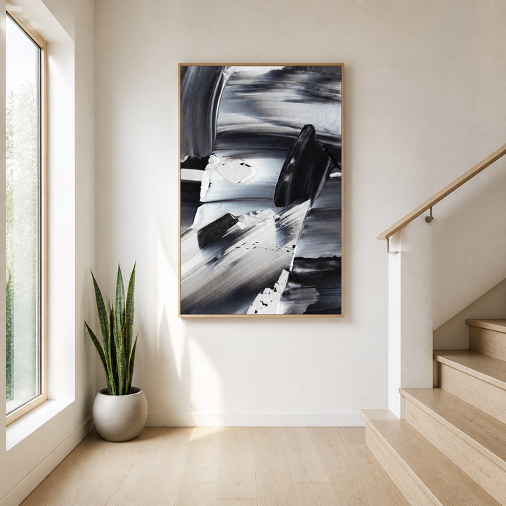 Room mockup featuring Monochrome Waves Art Print