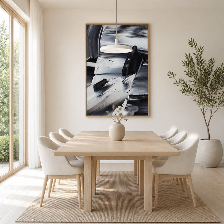 Room mockup featuring Monochrome Waves Art Print