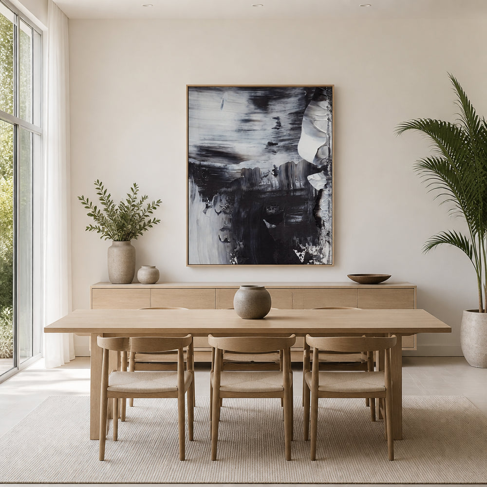 Room mockup featuring Monochrome Whirl Art Print