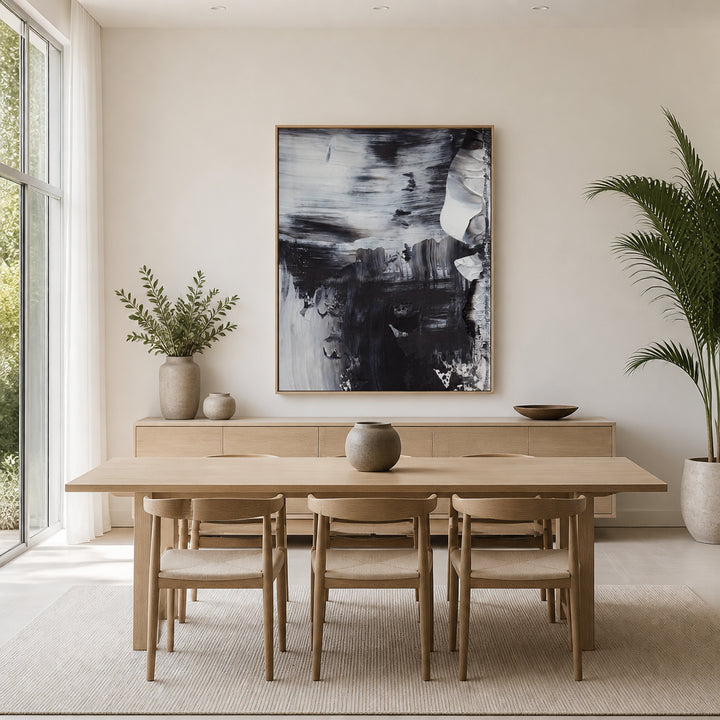 Room mockup featuring Monochrome Whirl Art Print