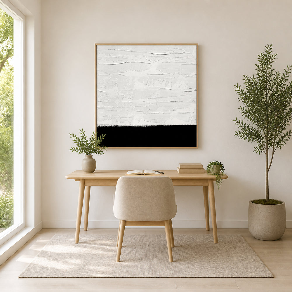 Room mockup featuring Textured Serenity Art Print