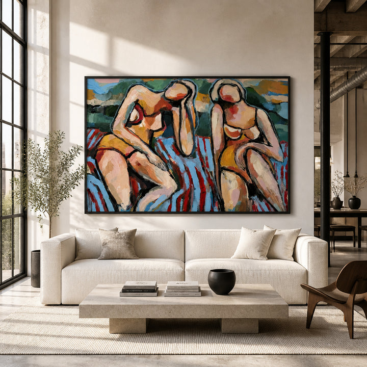 Room mockup featuring Summer Beach Lounging Art Print