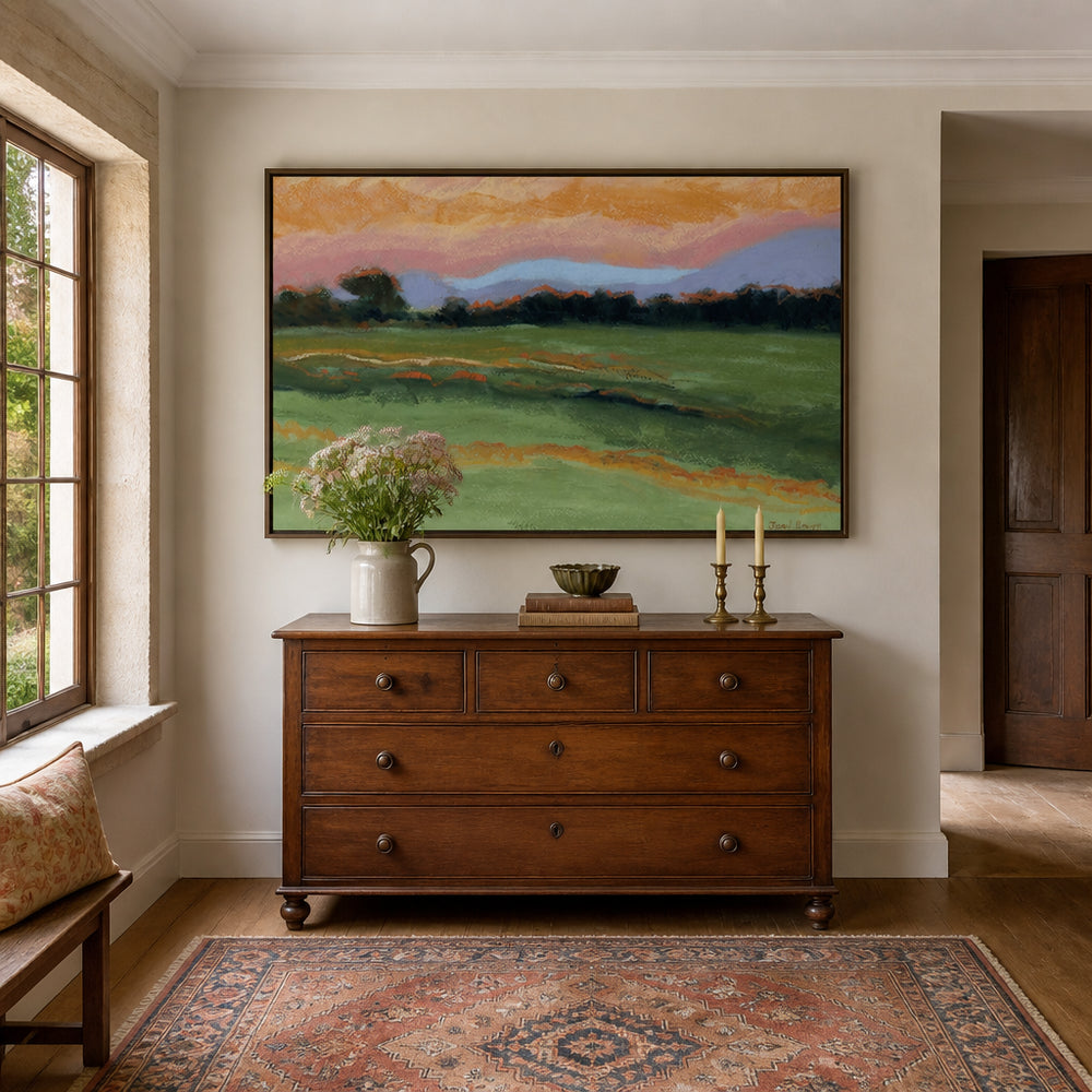 Room mockup featuring Colorful Twilight Horizon Art Print