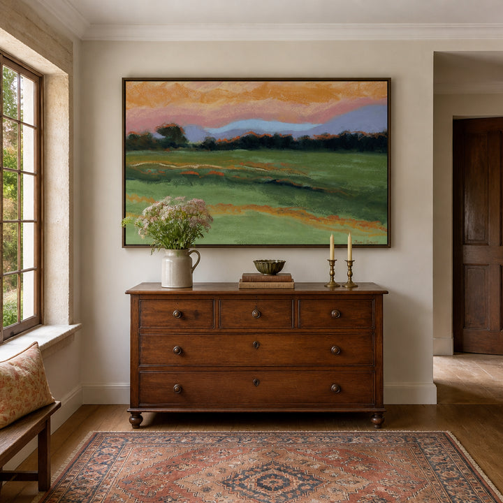 Room mockup featuring Colorful Twilight Horizon Art Print