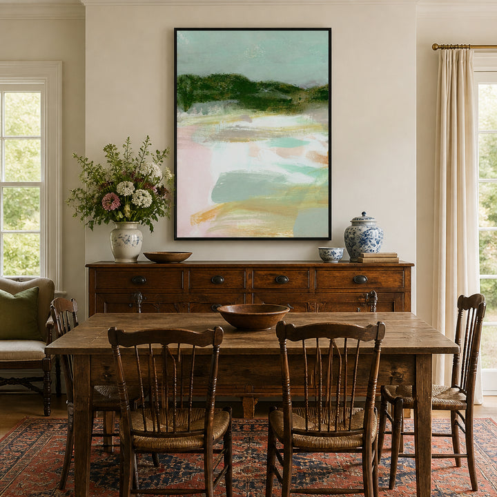 Room mockup featuring Pastel Landscape Serenity Art Print