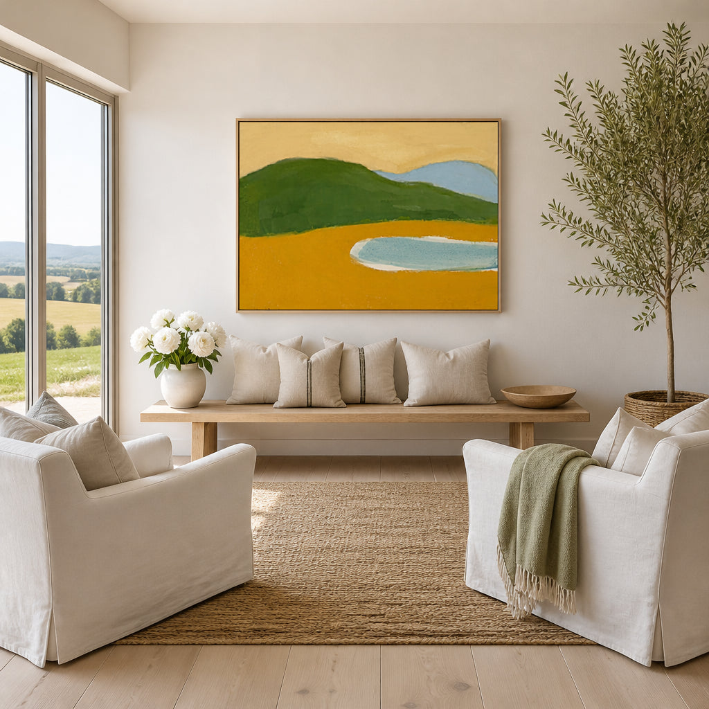 Room mockup featuring Serene Abstract Landscape Art Print