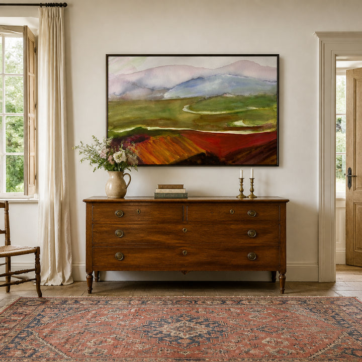 Room mockup featuring Vibrant River Valley Art Print