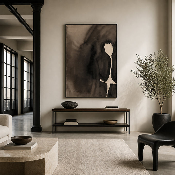 Room mockup featuring Abstract Dark Silhouette Art Print