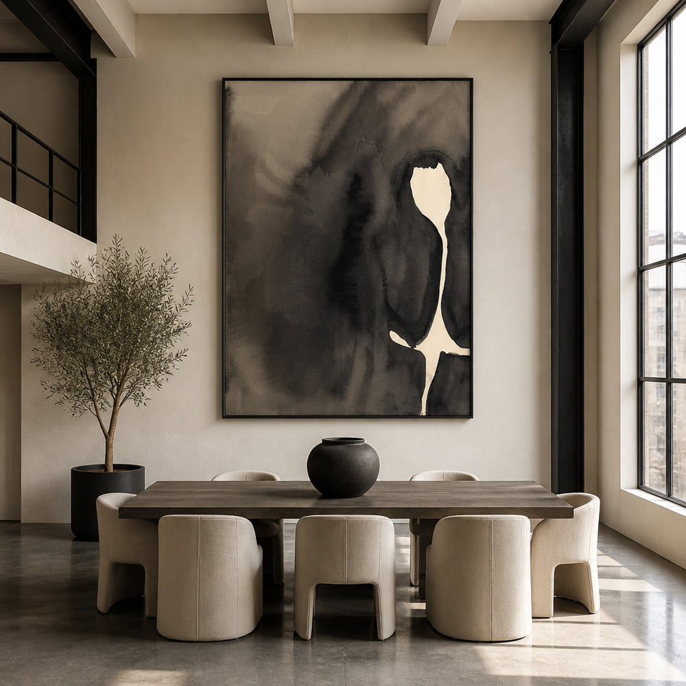 Room mockup featuring Abstract Dark Silhouette Art Print