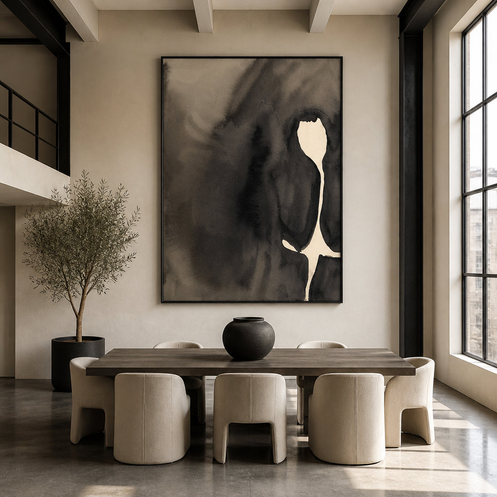 Room mockup featuring Abstract Dark Silhouette Art Print