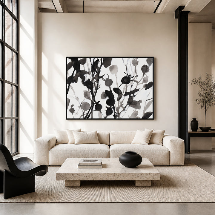 Room mockup featuring Abstract Ink Flora Art Print