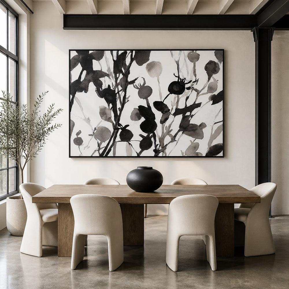 Room mockup featuring Abstract Ink Flora Art Print
