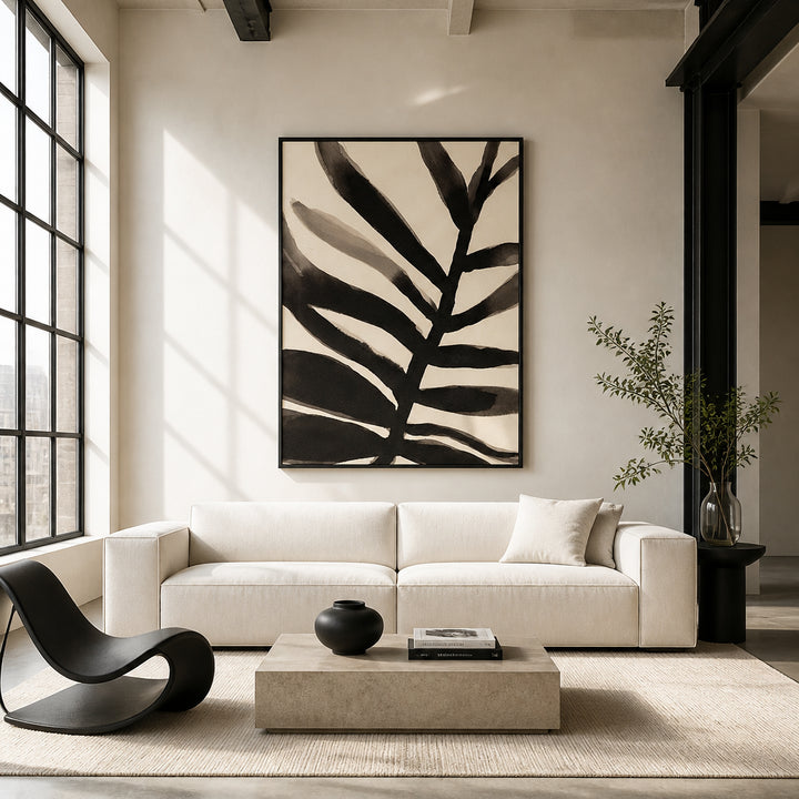 Room mockup featuring Abstract Leaf Study Art Print