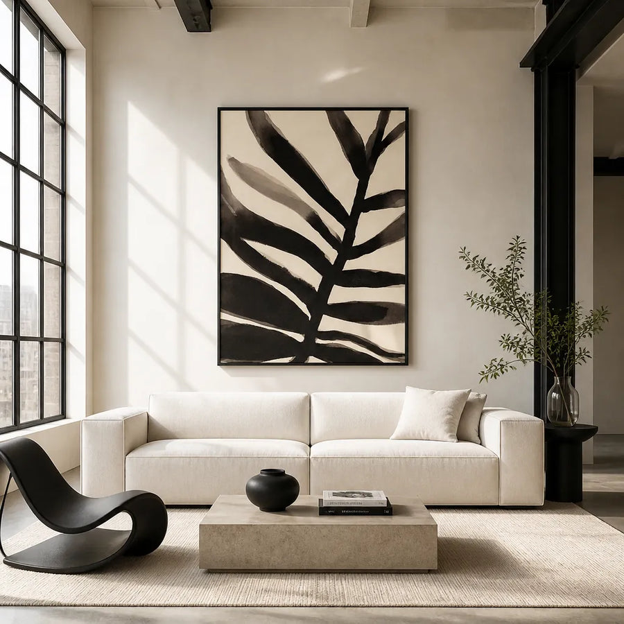 Abstract Leaf Study Art Print in a room setting