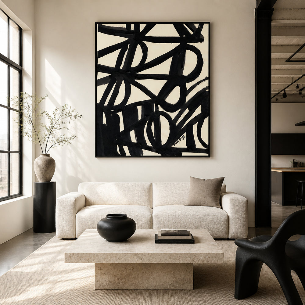 Room mockup featuring Dynamic Line Pattern Art Print