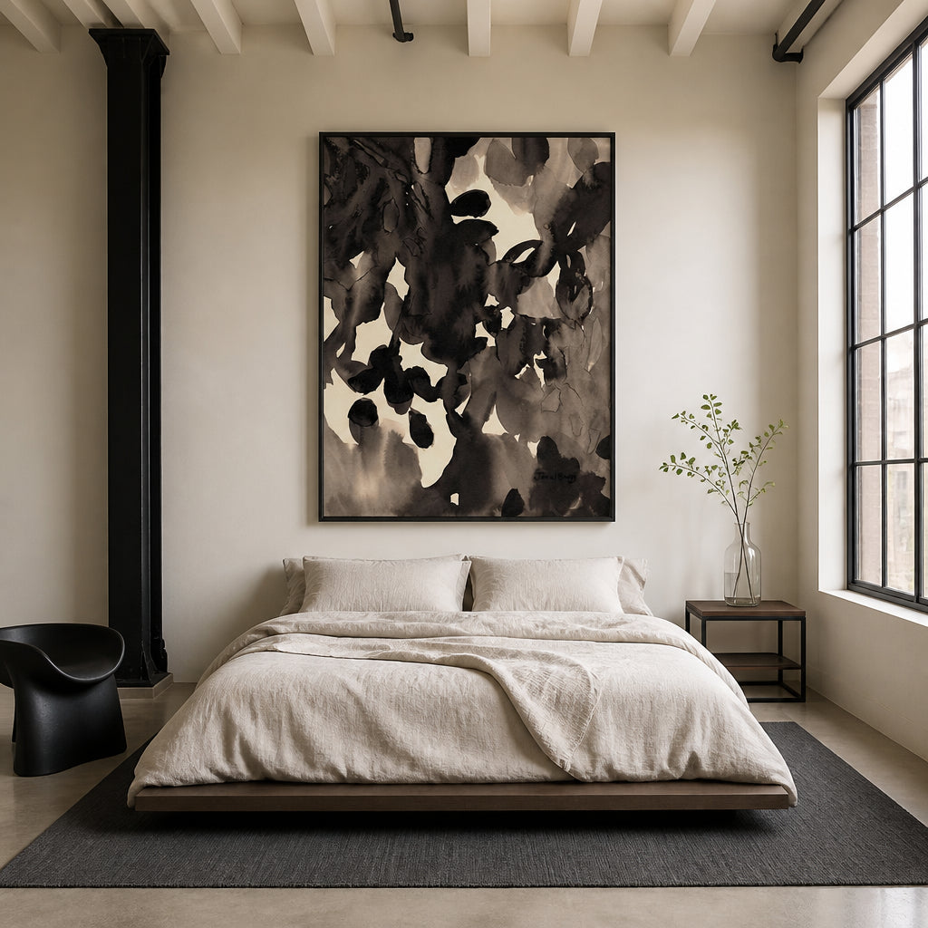 Room mockup featuring Flowing Organic Forms Art Print