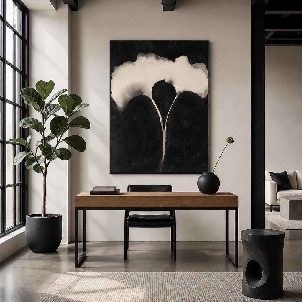 Room mockup featuring Minimal Ink Bloom Art Print