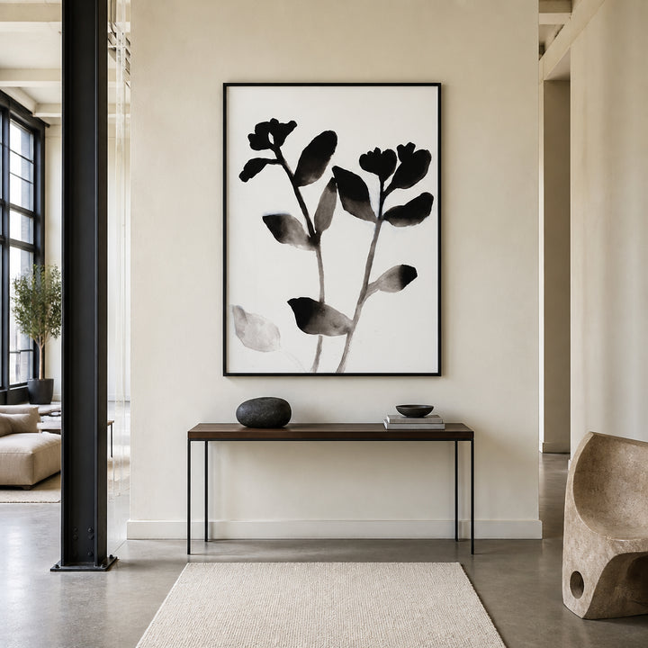 Room mockup featuring Minimalist Botanical Blooms Art Print