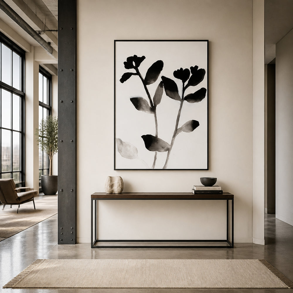 Room mockup featuring Minimalist Botanical Blooms Art Print