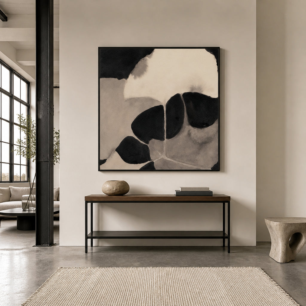 Room mockup featuring Organic Monochrome Shapes Art Print