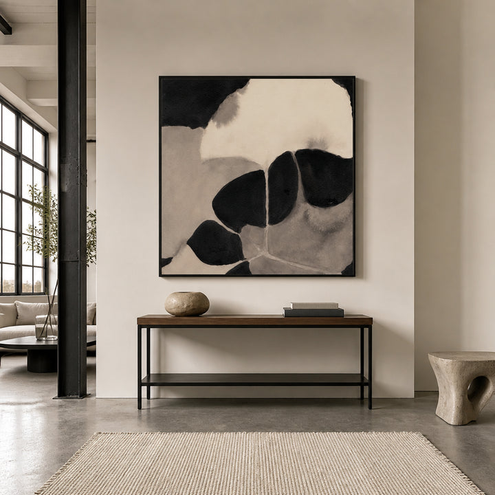 Room mockup featuring Organic Monochrome Shapes Art Print