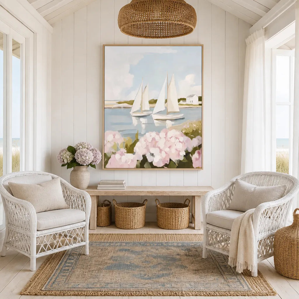 Room mockup featuring Nantucket Sails Art Print