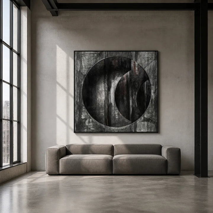 Room mockup featuring Deep Abstract Geometry Art Print