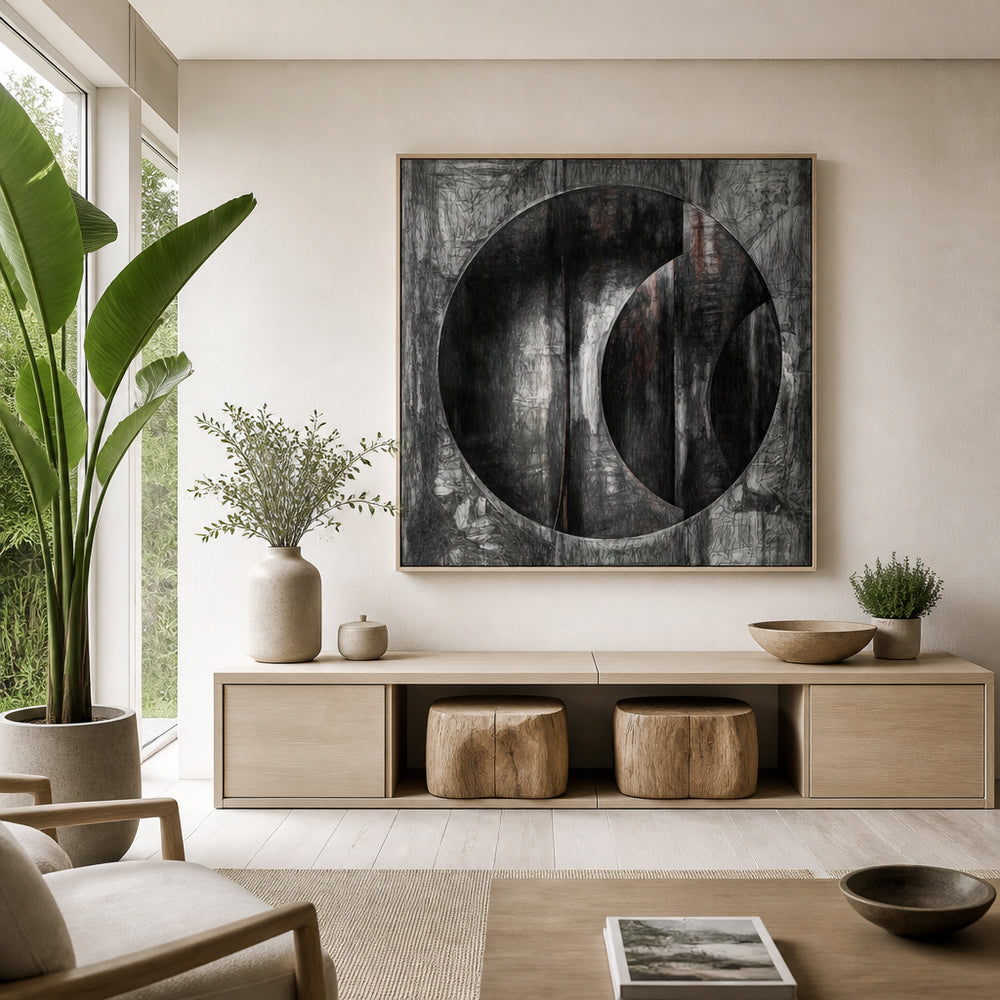 Room mockup featuring Deep Abstract Geometry Art Print