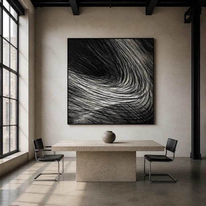 Room mockup featuring Flowing Abstract Lines Art Print