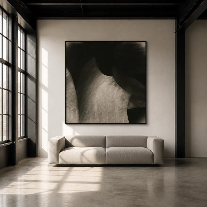Room mockup featuring Flowing Sepia Curves Art Print