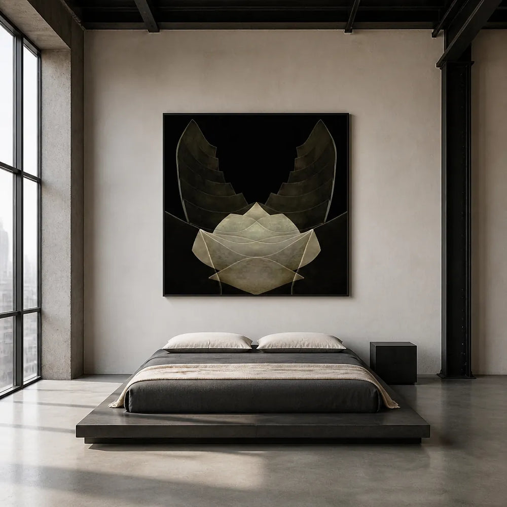Room mockup featuring Sleek Geometric Layers Art Print