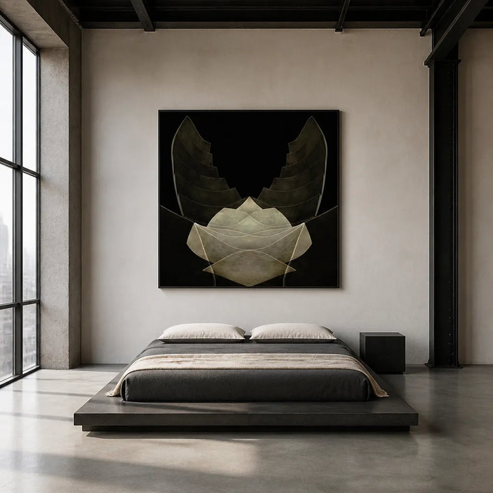 Room mockup featuring Sleek Geometric Layers Art Print