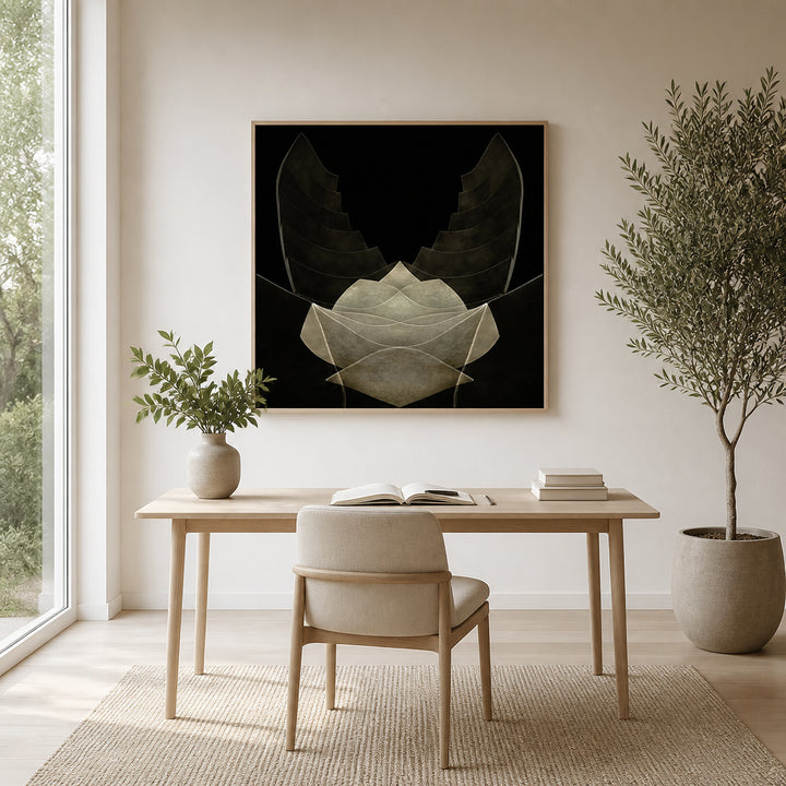 Room mockup featuring Sleek Geometric Layers Art Print