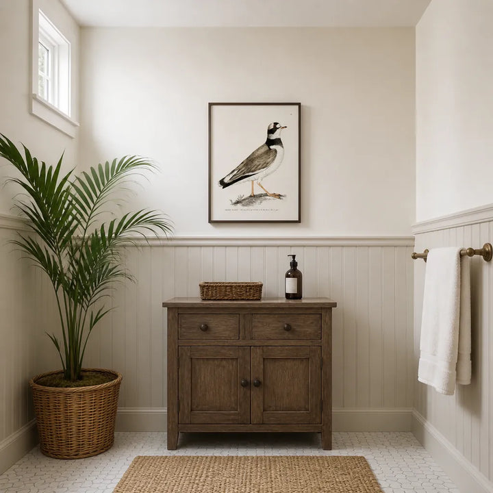 Room mockup featuring Ringed Plover Vintage Bird Print
