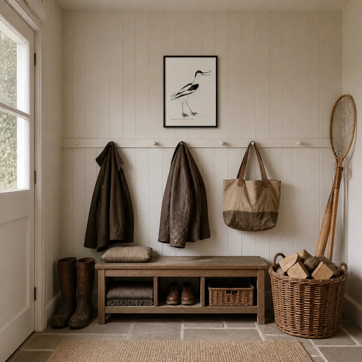 Room mockup featuring Avocet Vintage Bird Print