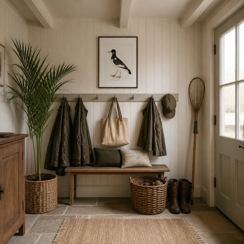 Room mockup featuring Pied Oystercatcher Vintage Bird Print