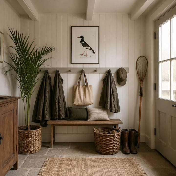 Room mockup featuring Pied Oystercatcher Vintage Bird Print