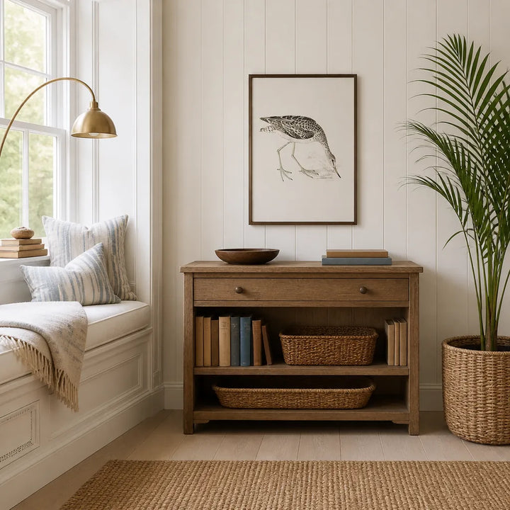 Room mockup featuring Greenshank Vintage Bird Print