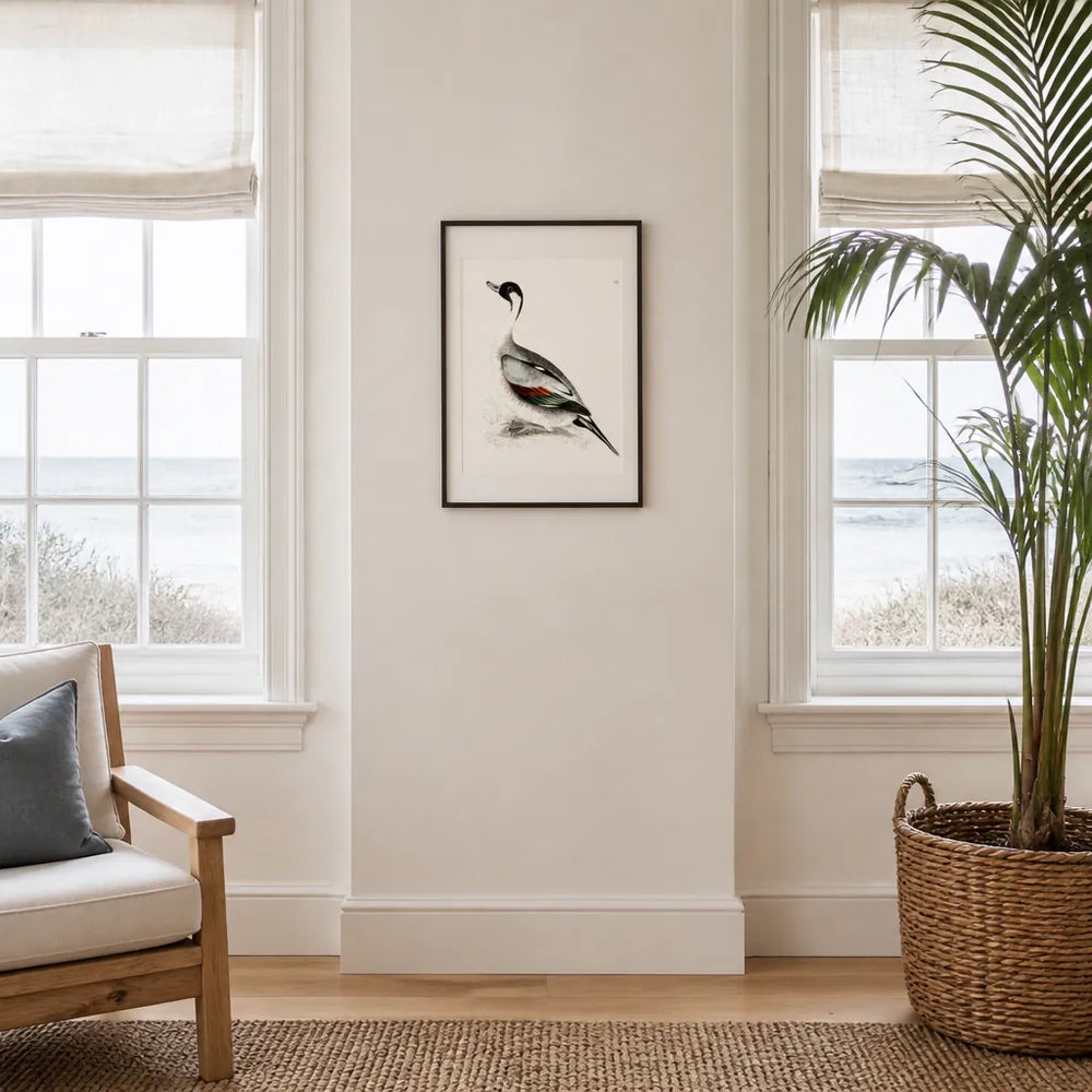 Room mockup featuring Pintail Duck Vintage Bird Print