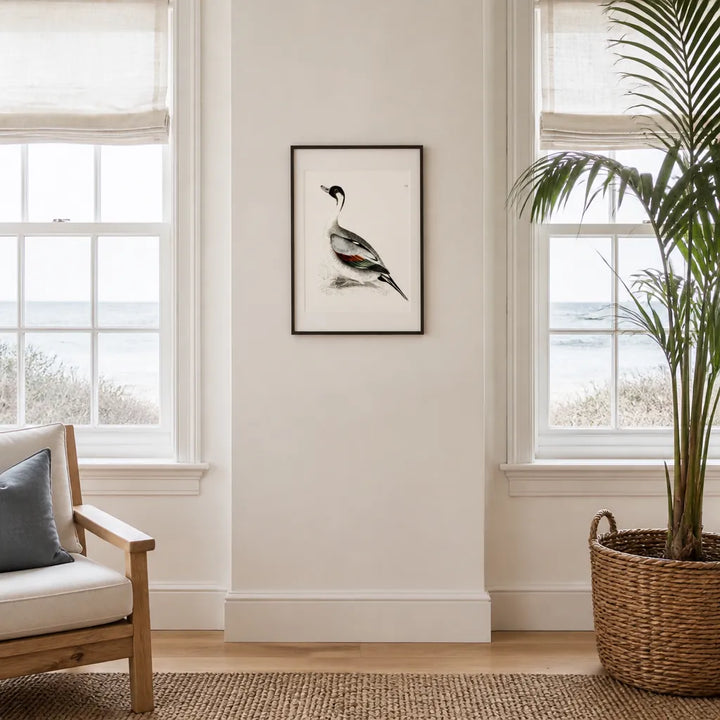 Room mockup featuring Pintail Duck Vintage Bird Print